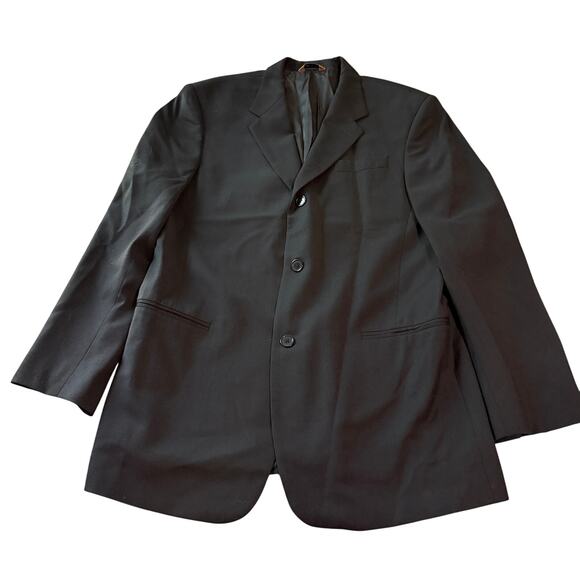 Donna Karan 100% Wool Blazer Black Men‎ Sports Coat Size 40/33 3 Button Italy - Picture 1 of 12